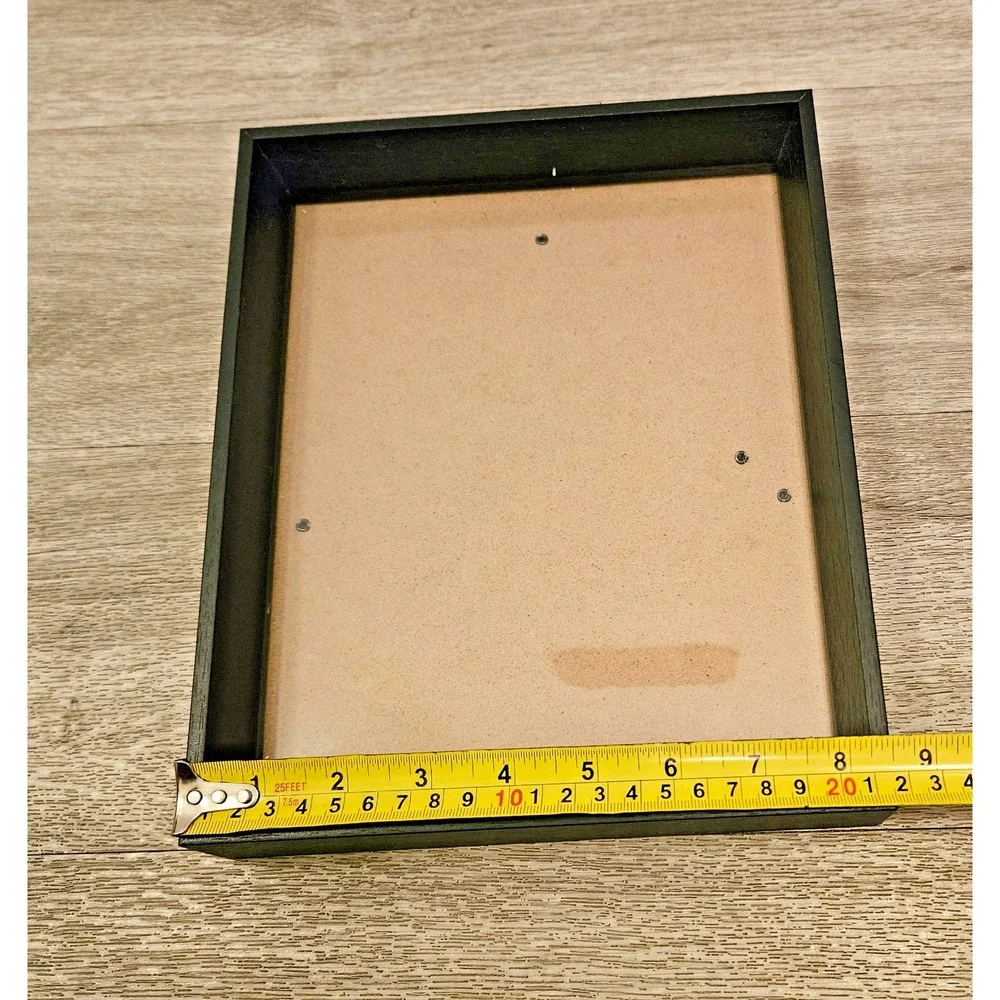 Black Photo Frame Memory Box Shadow Box Display Case Glass Top 8x10